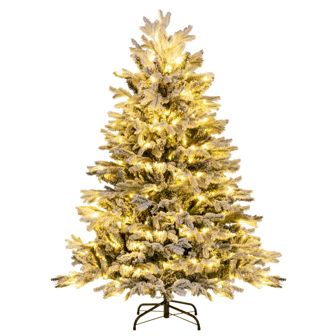 Artificial Pre-lit Christmas Tree Hinged Xmas Tree With Warm White Led Lights